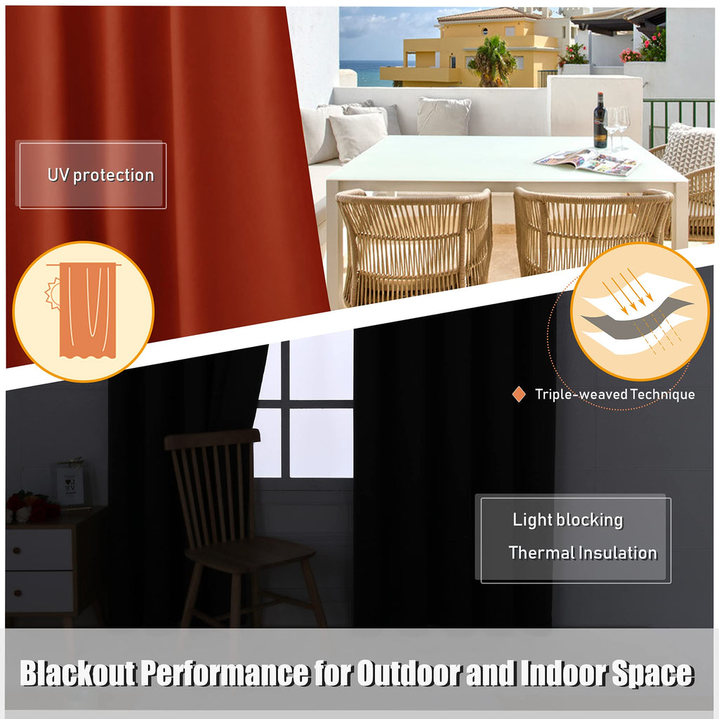 Waterproof Outdoor Patio Curtains Thermal Insulated