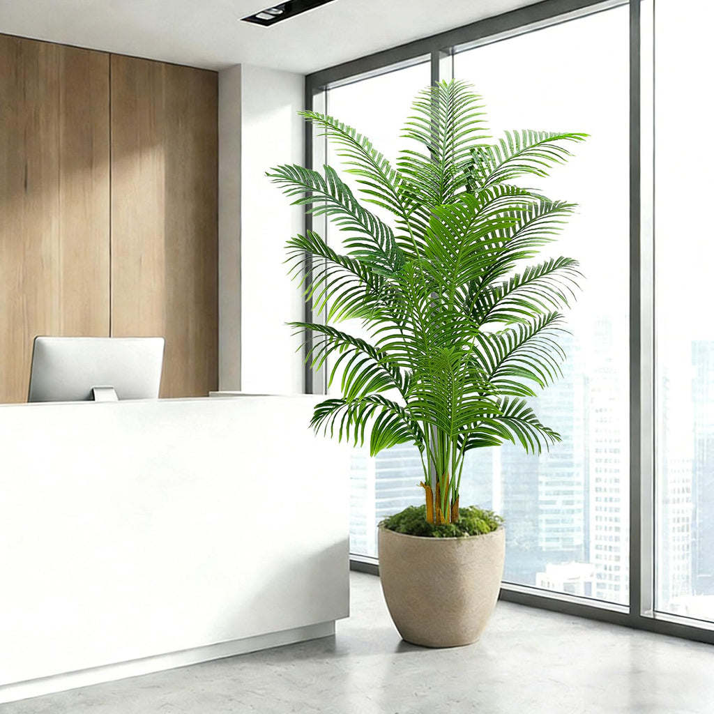 Artificial Palm Tree 7FT Tall, Fake Tropical Palm Tree in Pot