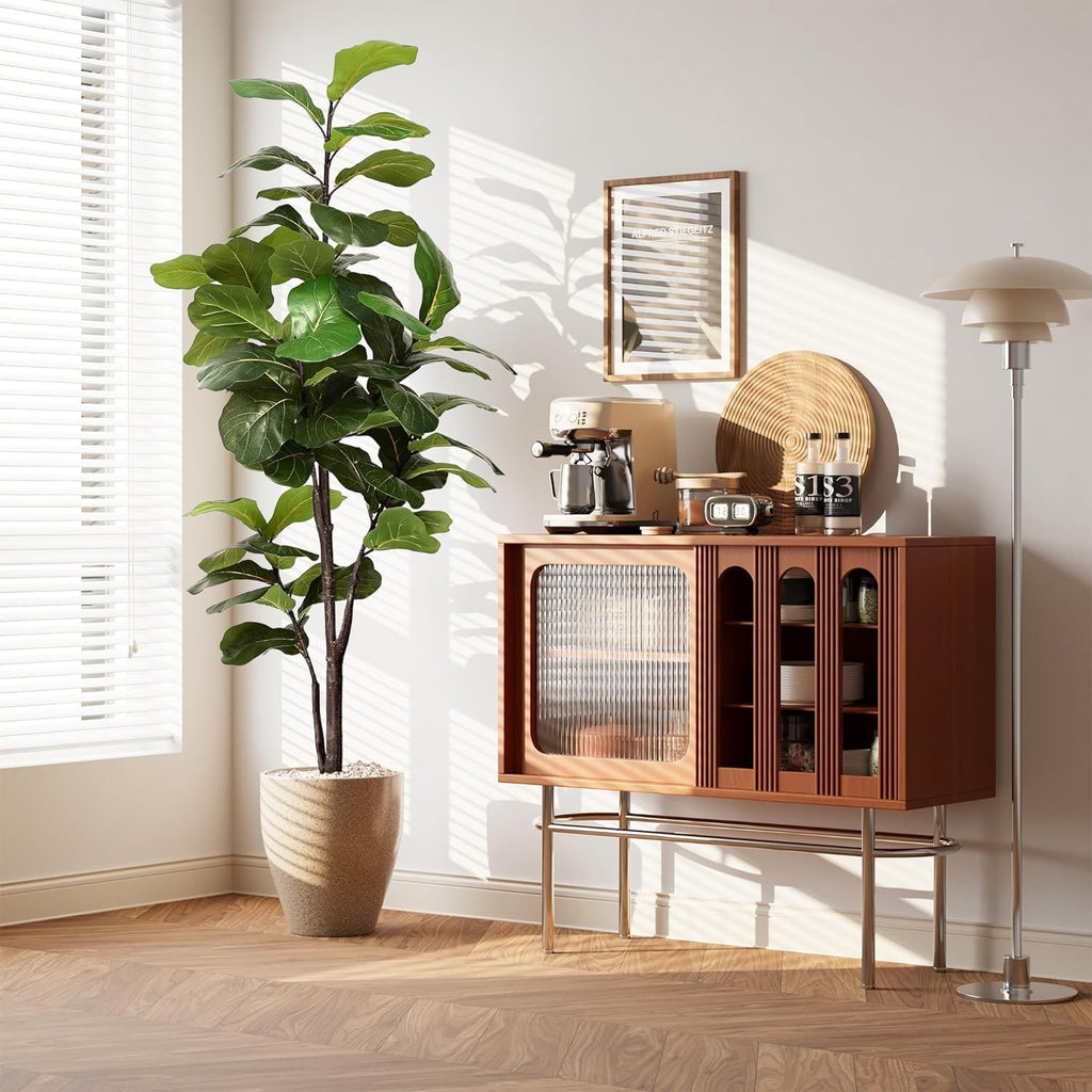 Fiddle Leaf Fig Tree, 6FT Faux Ficus Lyrata Tree