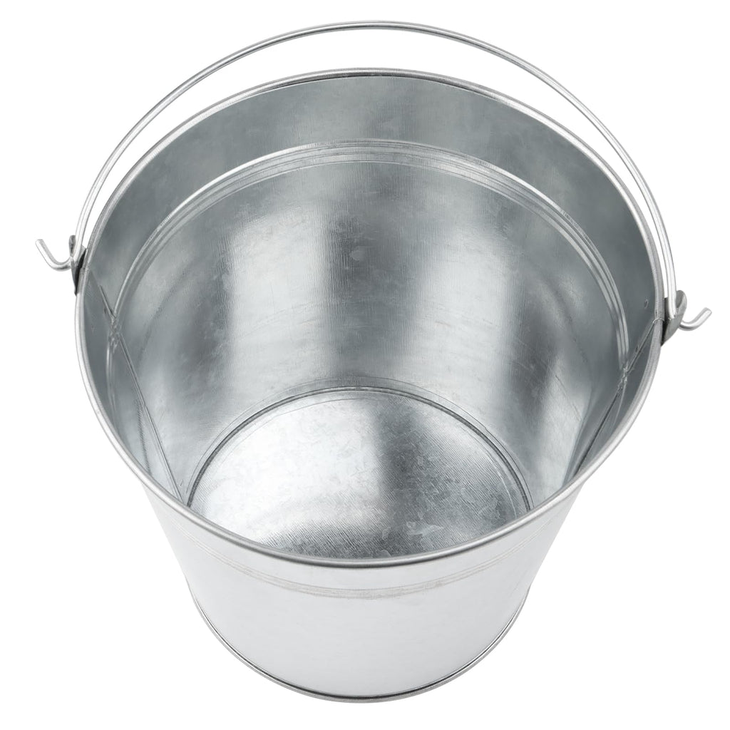 8 Packs 7 Inch Galvanized Metal Bucket with Handle, Round Flower Pot Plant Rustic Basket, Galvanized Planter Pail for