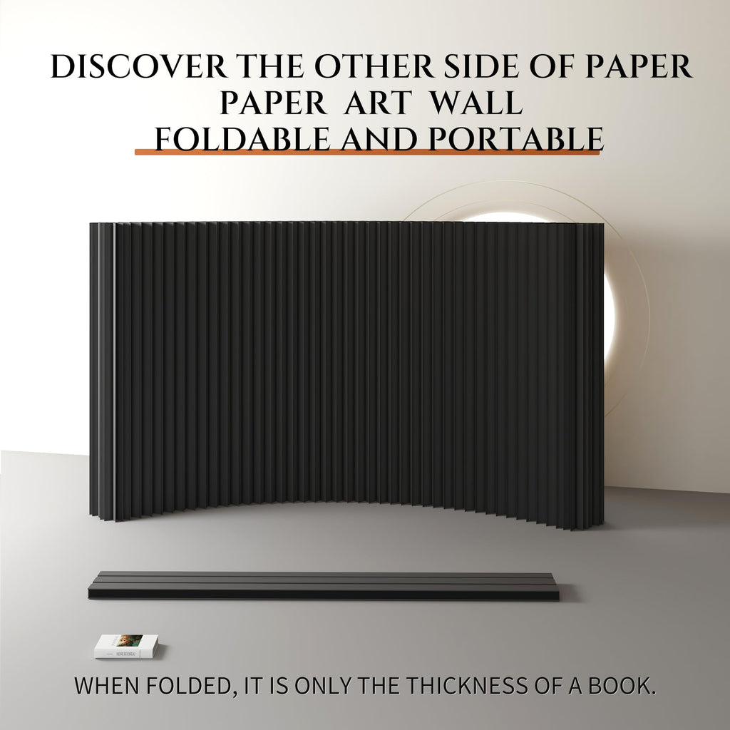 Folding Paper Room Divider, Retractable Accordion Privacy Screen, Portable Room Partition Wall, Foldable Decorative