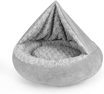 Dog Beds for Small Medium Dogs, Cozy Cuddler Luxury Puppy Pet Bed with Blanket Attached, Donut Round Calming