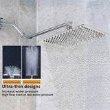 High Pressure Rain Shower Head, 304 Stainless Steel Large Rainfall Showerhead for Bathroom, Easy to Install