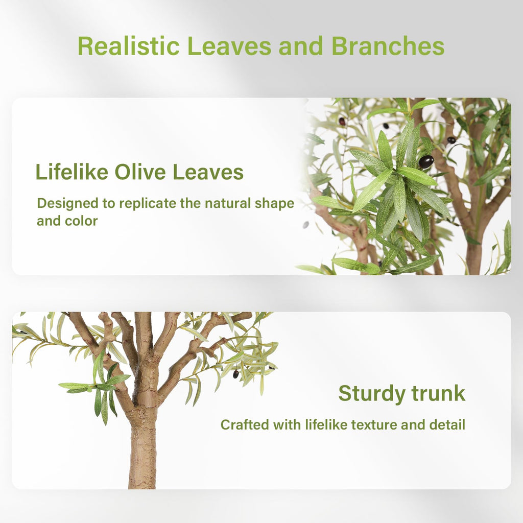 Large Faux Olive Tree 10ft with Thick Trunk & Realistic Leaves