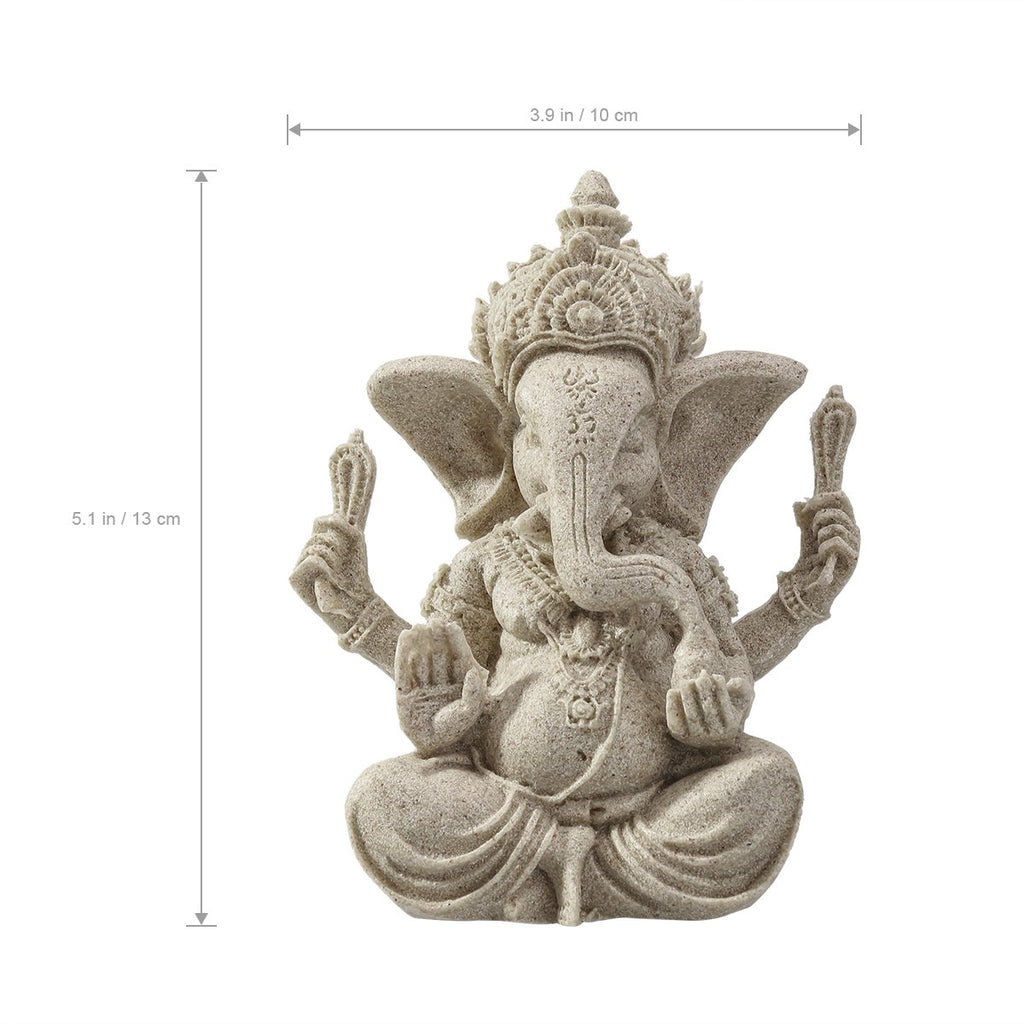 Elephant Statue Sculpture Sandstone Ganesha Buddha Figurine