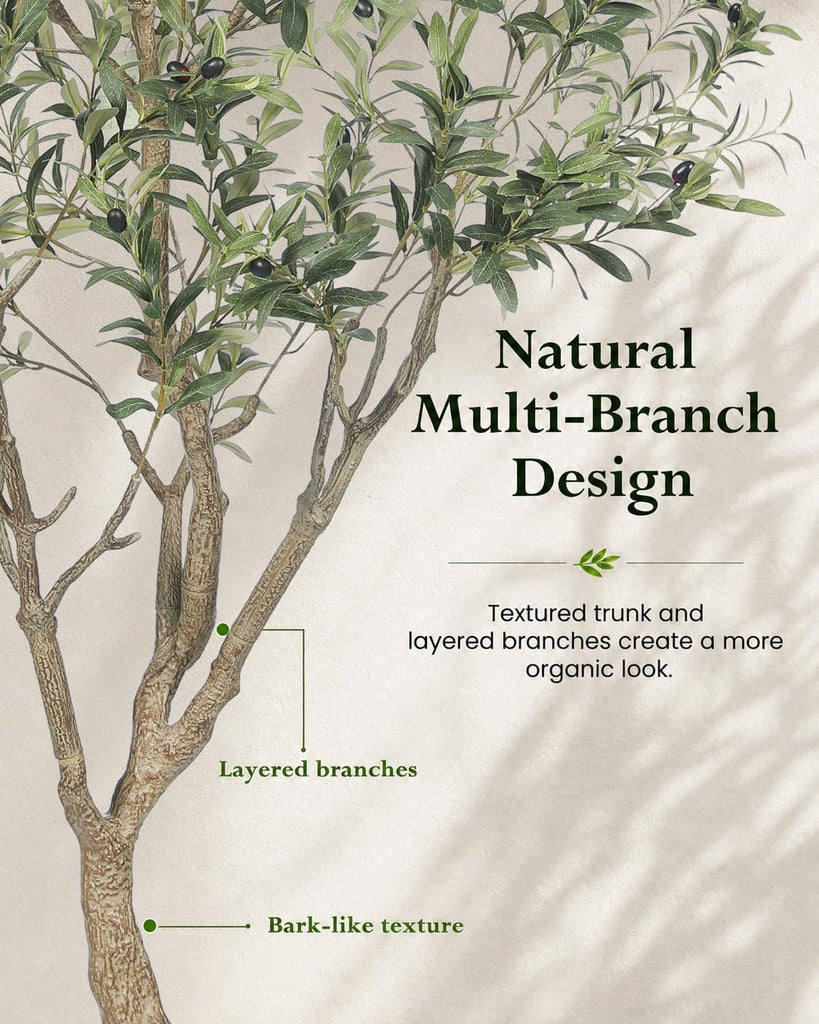 6FT Olive Trees Artificial Indoor - Thick Trunk & Lifelike Fruits