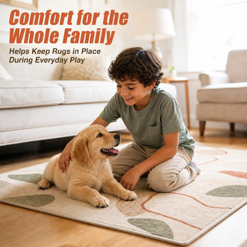 Non Slip Rug Pad 9x12 Ft, 1/8" Thick Rug Mats, Carpet Padding Under Rugs