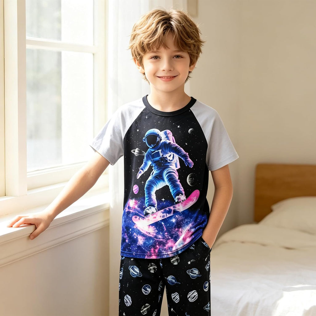 Boys Pajamas 2 Piece Kids Summer Pjs Loose Fit