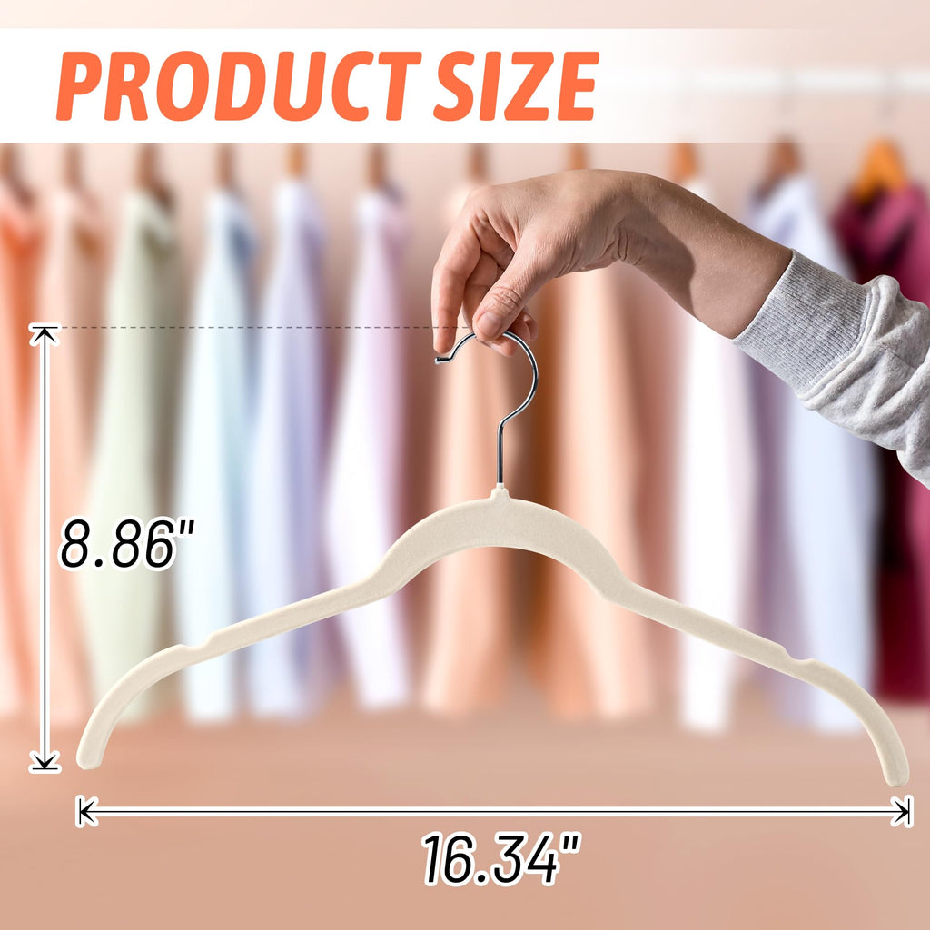 Velvet Hangers 30 Pack, Non-Slip Slim Felt Hangers Multicolor