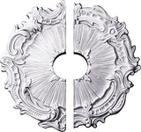 16 3/4"OD x 3 1/2"ID x 1 3/8"P Plymouth Ceiling Medallion, Fits Canopies up to 3-1/2", 2 Piece