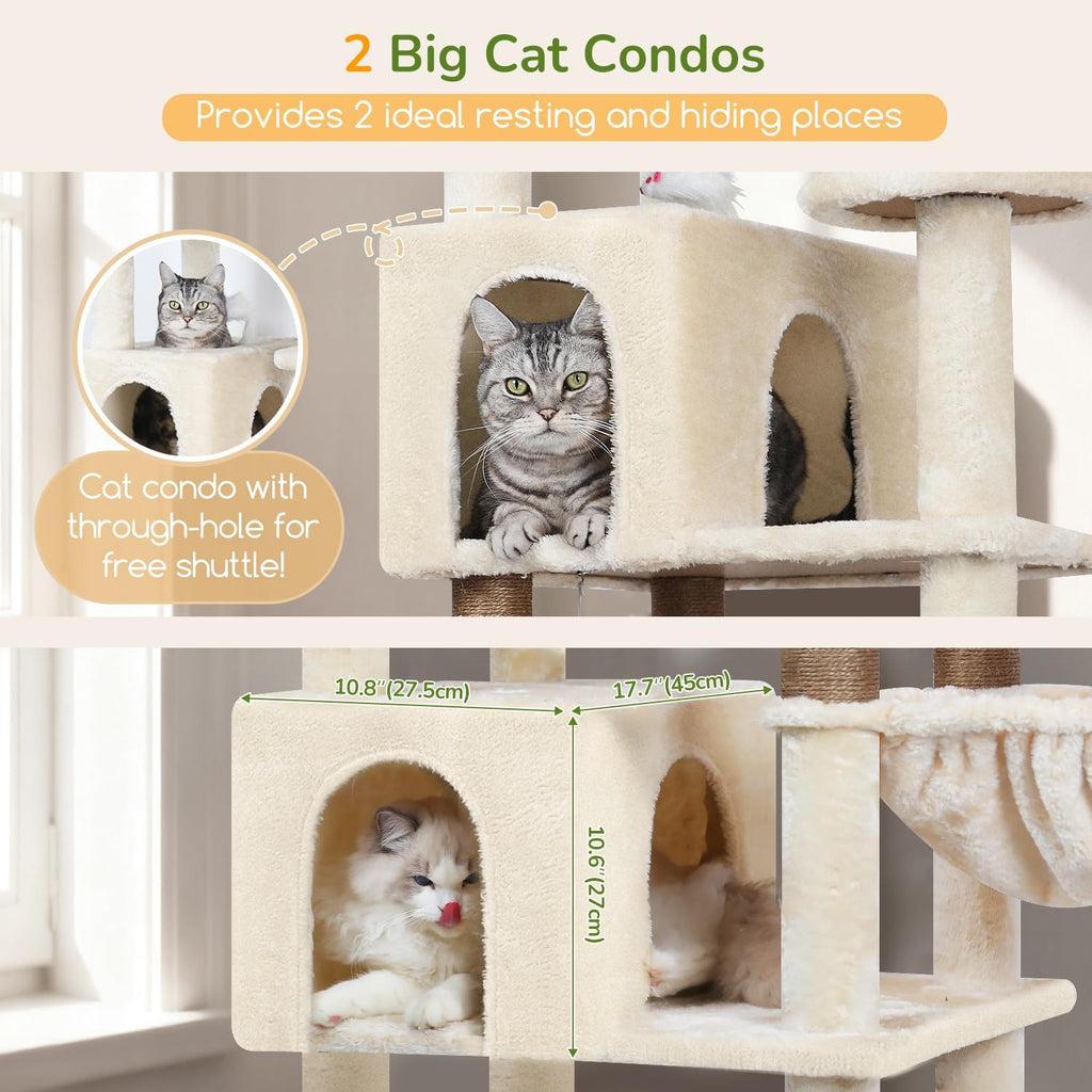 82in Extra Large Cat Tree Tower for Indoor Cats Large Adult