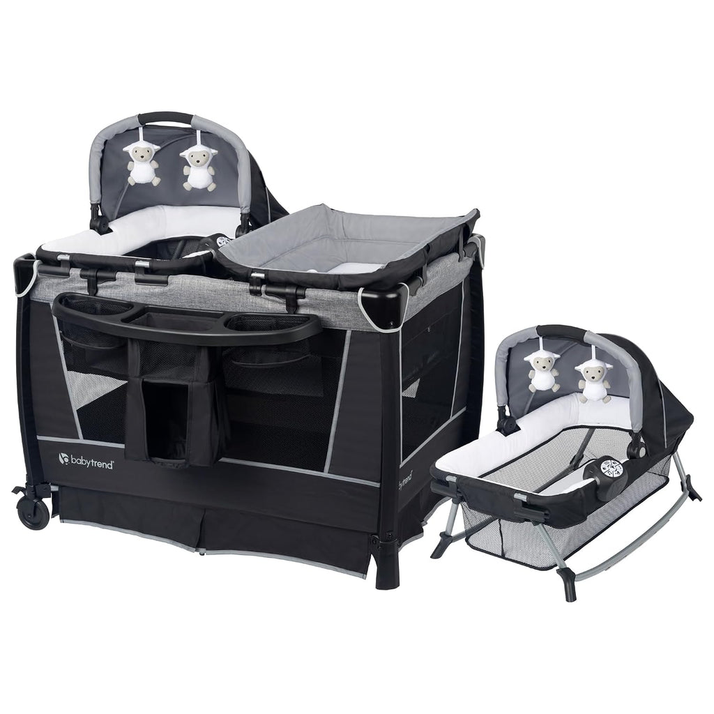 Retreat Nursery Center with Two Removable Rock A Bye Bassinets, Changing Table, Organizer, and Music Center