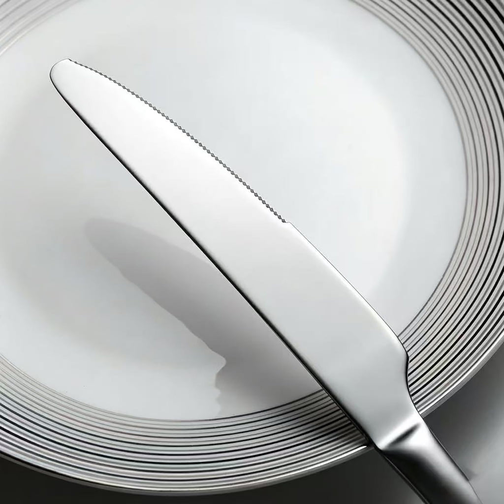 Premium 20 Piece Hammered Silverware Set with Smooth Edge, 18/10 Stainless Steel, Service for 4, Fine Flatware Set