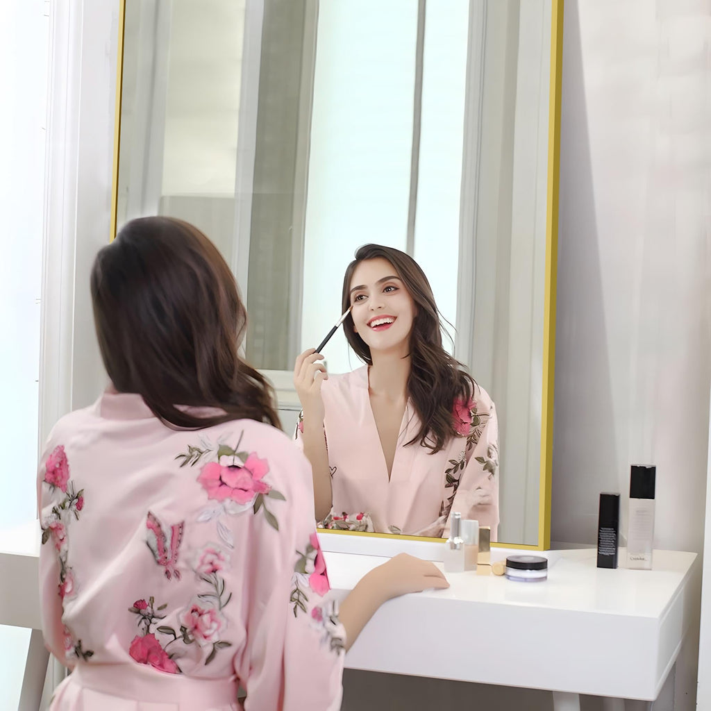 36x48inch Bathroom Mirror, Gold Rectangle Mirror with Thin Metal Frame, Large Rectangular Wall Mirrors, Hair Salon
