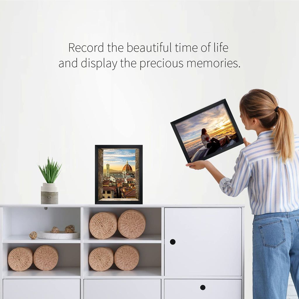 Black 8x10 Picture Frame Bulk, Multi 8 x 10 Photo Frames Set for Wall Hanging or Tabletop, 12 Pack