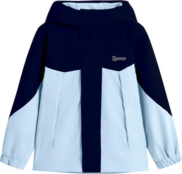 Girls Lightweight Rain Jacket Waterproof Hooded Raincoat Windbreakers for Kids