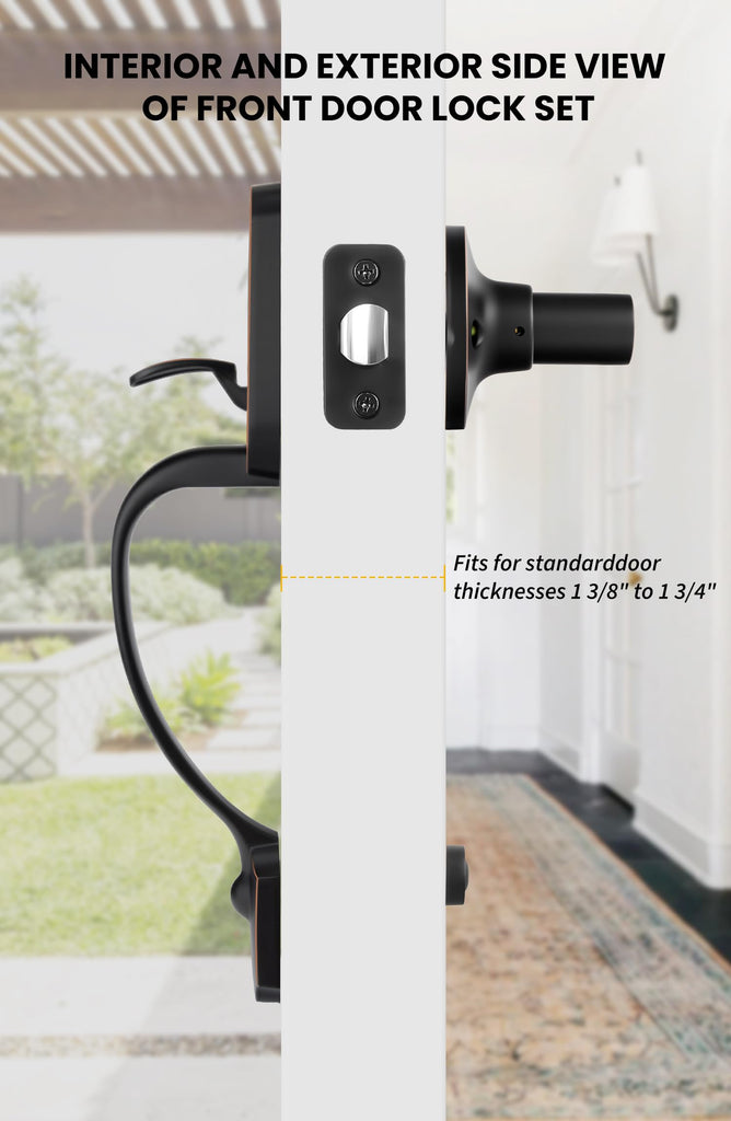 Front Door Handle, Oil Rubbed Bronze Entry Door Handles