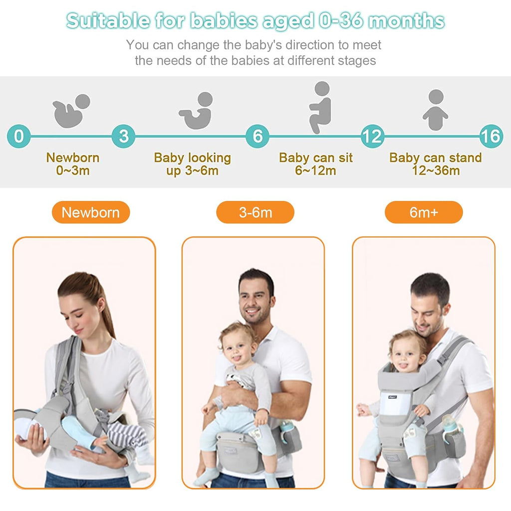 Carrier with Hip Seat, Multi-Functional 9 in 1 Baby Hip Carrier