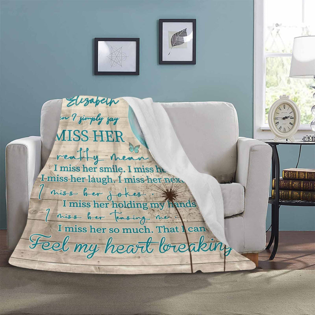 Dad Memorial Blanket, in Loving Memory of Mom Grandma, Memorial Gift for Loss of Her, Blanket Sympathy Condolence