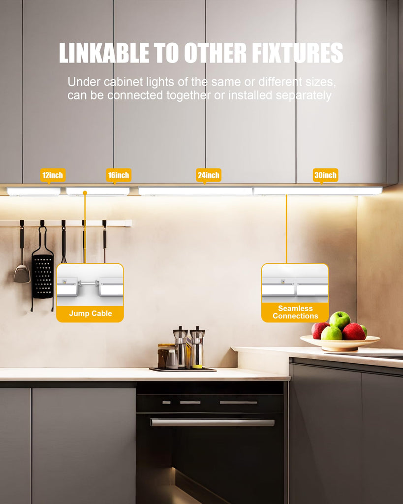 36'' Hardwired Under Cabinet Lighting, 3 Color Settings - 2700K/4000K/5000K