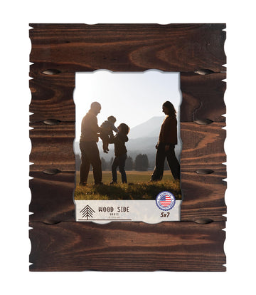 Rustic 5x7 Natural Wood Picture Frame, Handmade Farmhouse Decor, Glass