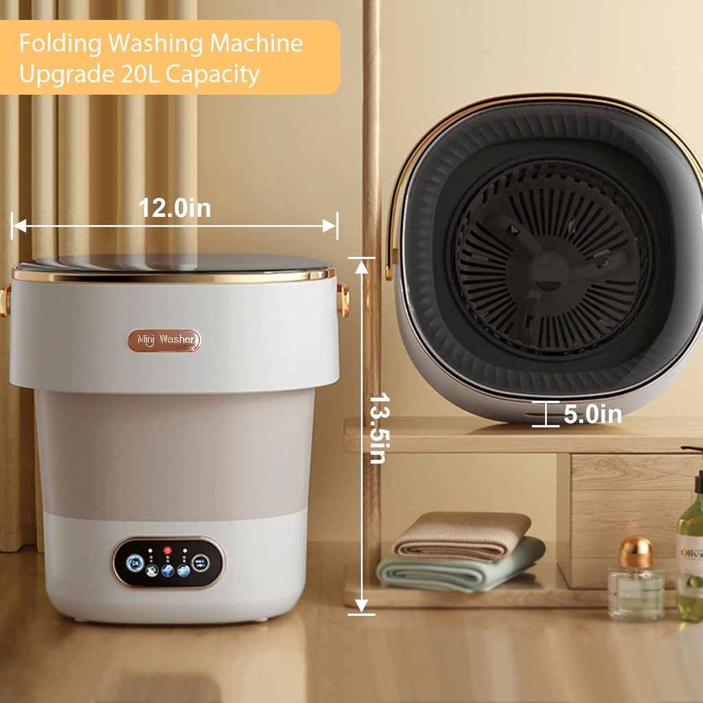 Portable Washing Machine,Mini Washer -20L Upgraded With Spin Basket,Small Clothes Folding Washing Machine Of Underwear