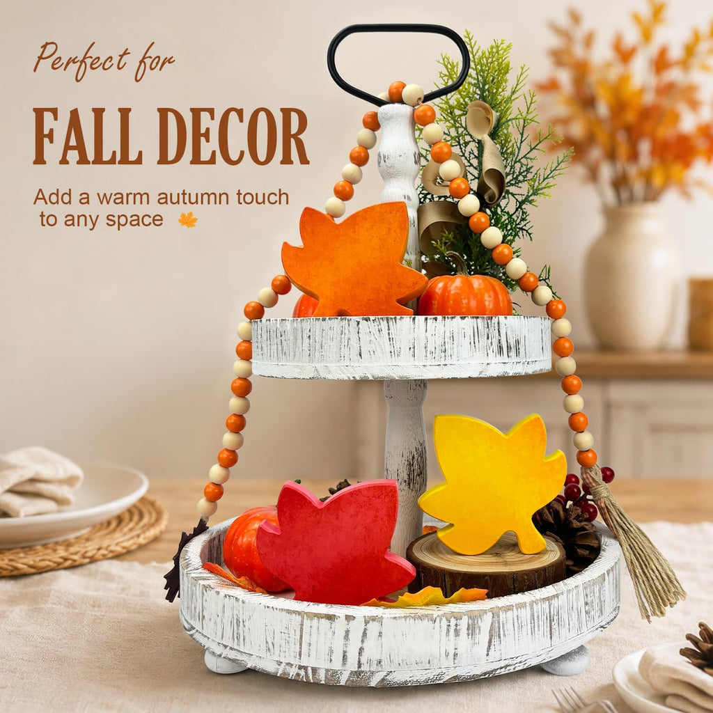 Fall Table Decor -Autumn Harvest Leaves Decorations Indoor - Set of 3