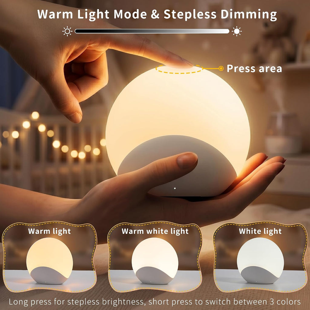 Baby Nursery Night Light, Portable Touch Rechargeable Egg Lights