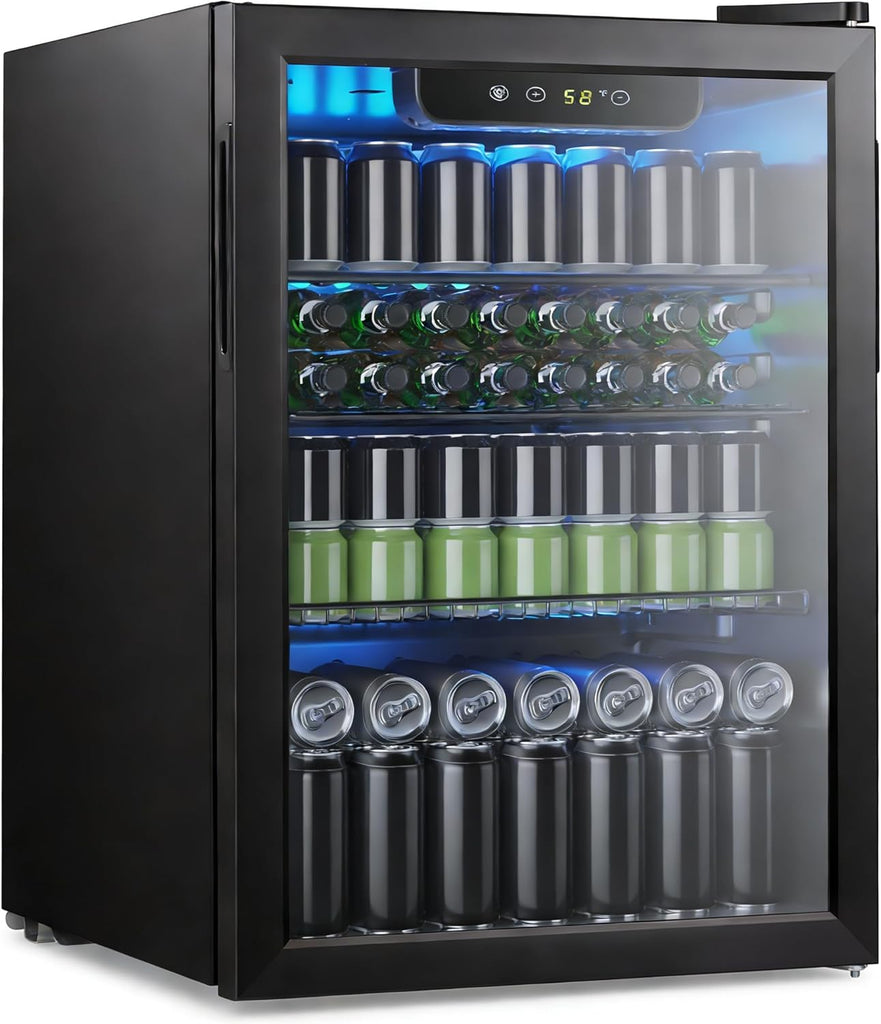 95 Cans Beverage Refrigerator, 26 Bottle Mini Fridge