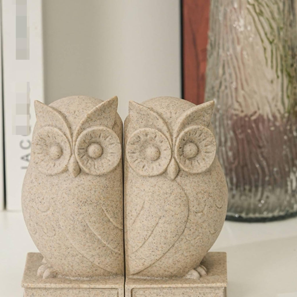 Bookends Sculptural Bookends with Rectangular Base Cute Bookend Holder for Bookshelf, Desk, Living Room, Gray
