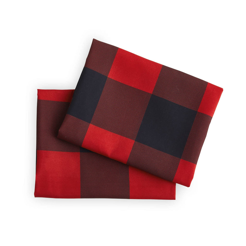 Plaid Pillow Cases, Buffalo Check Gingham Checkered Farmhouse, Set of 2 Soft Pillowcases Pillow Shams Covers, Red