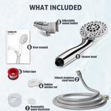 High Pressure Shower Head with Powerful Shower Spray & 59'' Stainless Steel Hose, 5 Spray Modes
