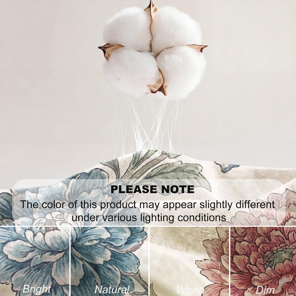 100% Cotton Duvet Cover Set, Digital Printed Vintage Floral Botanical Duvet Cover with Zipper Closure & 8