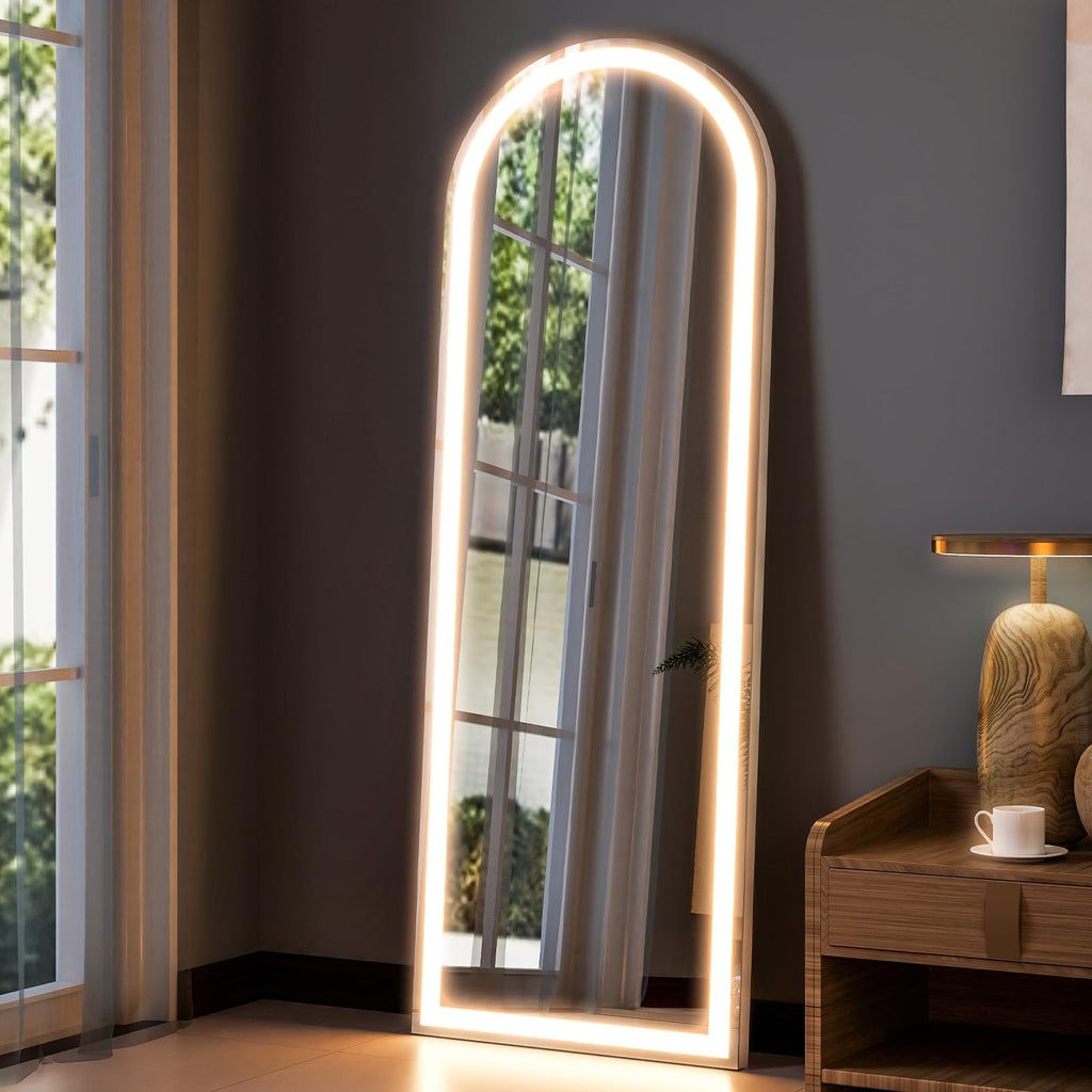 Arched LED Mirror Full Length Standing, 64"x21" Full Body Mirror