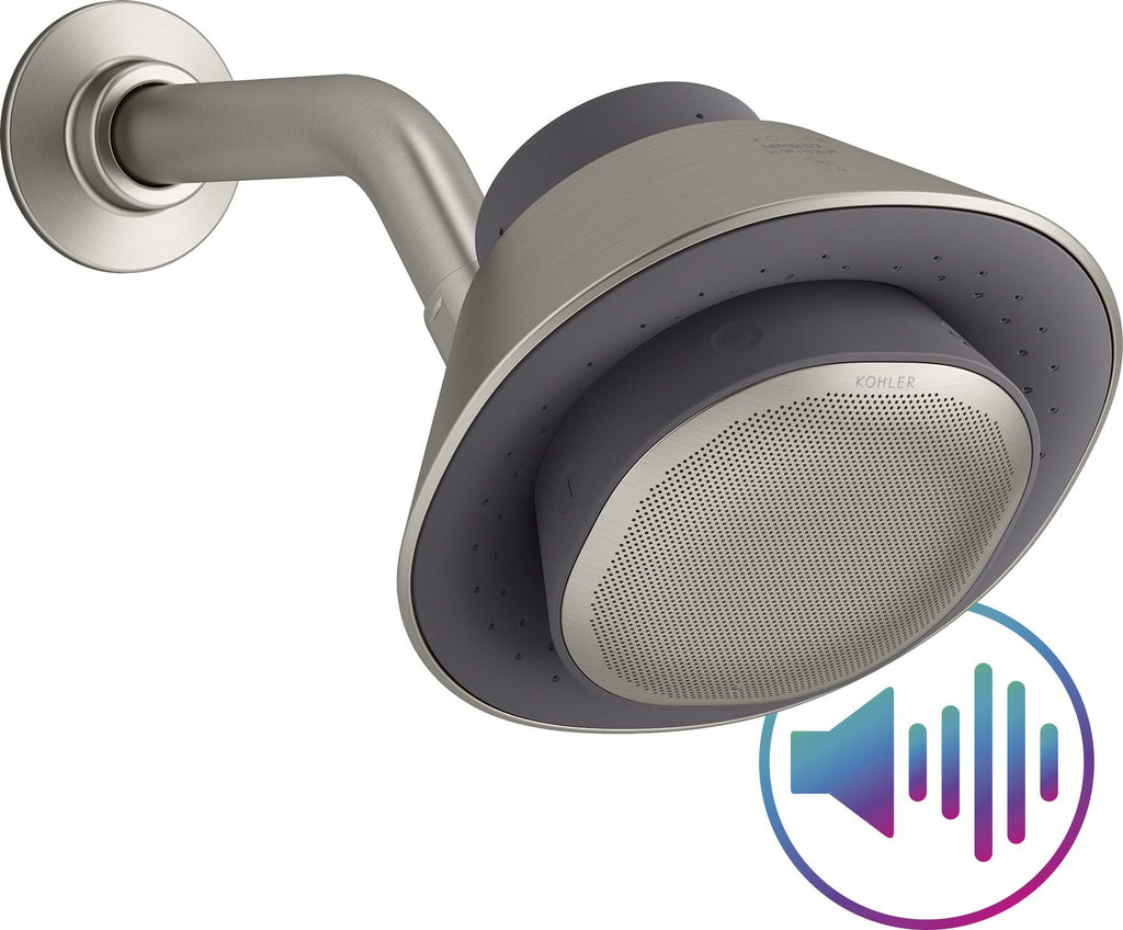 Moxie Showerhead and Waterproof Bluetooth Wireless Speaker, 1.75 gpm - Brushed Nickel
