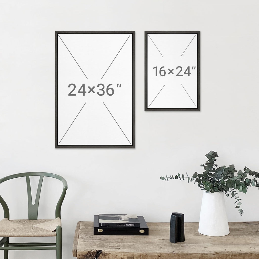 Framed Canvas Print Wall Art Neutral Geometric Arch
