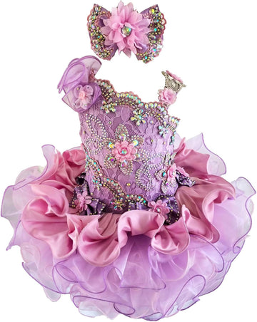 Baby Girl Pageant Dress Handmade Beaded Dresses Toddler Pageant Girl's Princess Dress