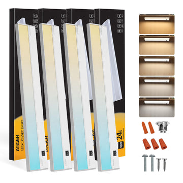 Of Under Cabinet Lighting Hardwired, 24IN 18W 1237LM, Dimmable Led Light /Bar/Closet, CRI>92, R9>90, 5 Color