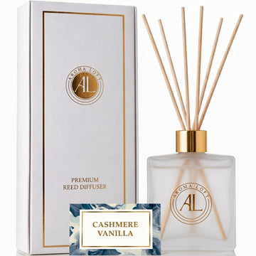 Frosted Reed Diffusers |Premium Fragrance Diffuser | Frosted Diffuser Sticks in Oil Set with Cashmere Vanilla Scent