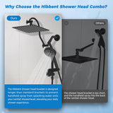 CUPC Certified All Metal 10" Rainfall Showerhead Combo, High Pressure Shower Head with 10-Spray Mode Handheld