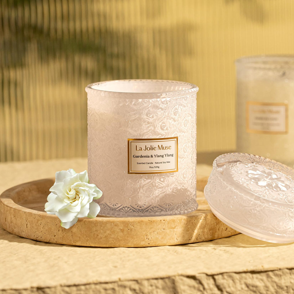 Gardenia & Ylang Ylang Scented Candles, 19 oz Soy