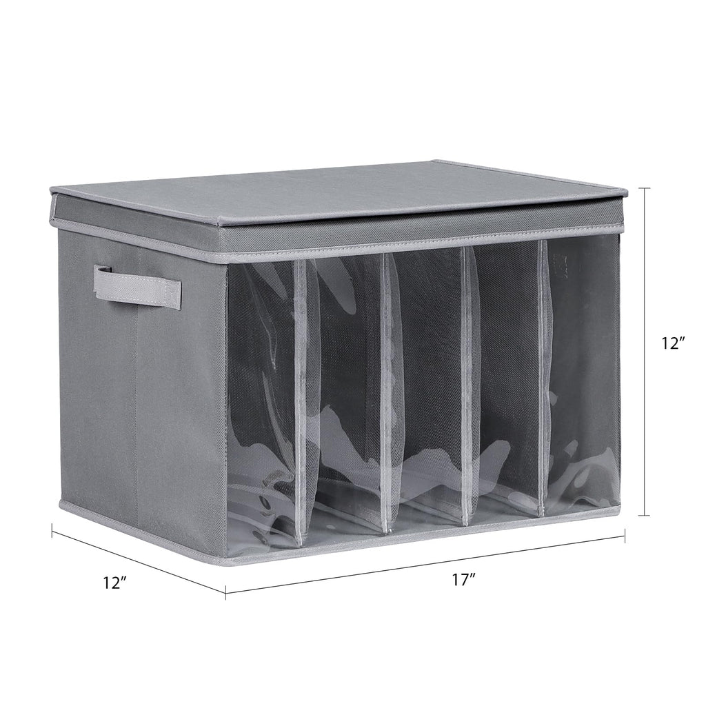 Sweater Storage for Closet Wardrobe Clothes Organizer, Grey, 3 Pack
