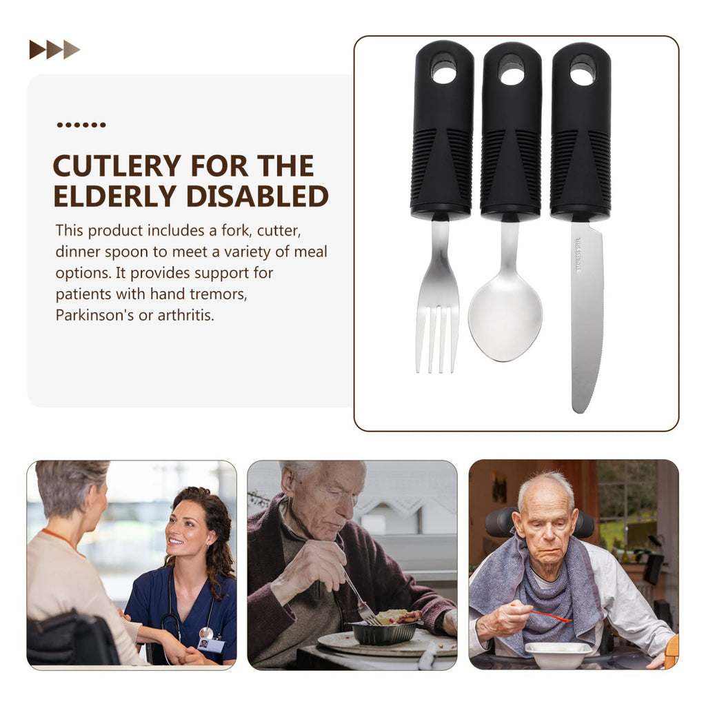 Adaptive Utensils Kit for Elderly or Disabled 3-piece Set