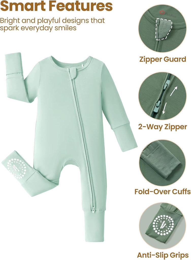 Baby Boys Girls Bamboo Viscose Footies Pack
