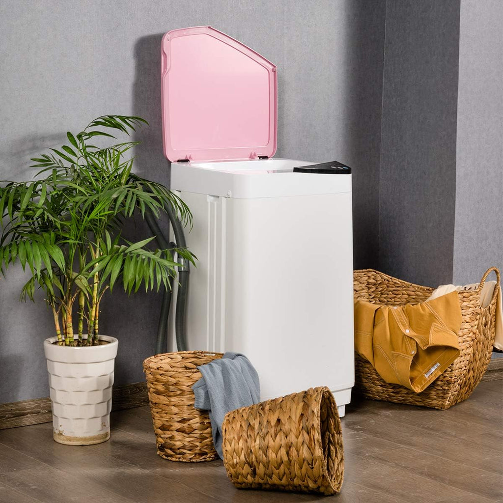 Full-Automatic Washing Machine Portable Washer and Spin Dryer 7.7 lbs Capacity Compact Laundry Washer with Built-in