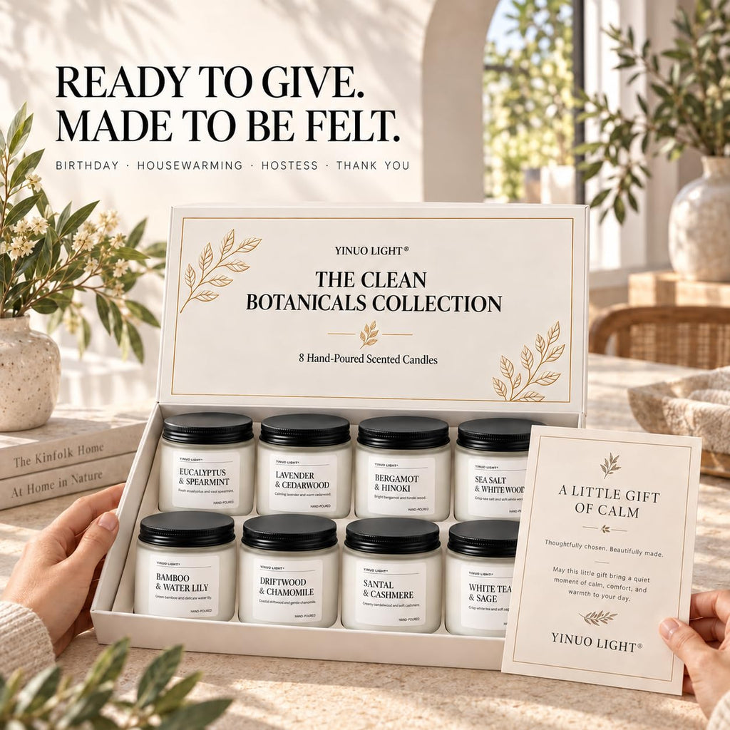 Scented Candle Gift Set, 8 Pack Soy Wax Jars, 28 oz Total