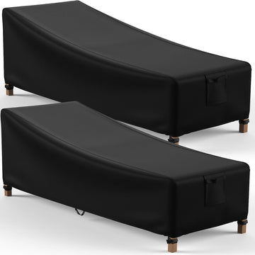 Patio Chaise Lounge Chair Covers Waterproof 84"Lx32"Wx32"H, 2 Pack | Resists Rain, Dust and UV, Fits Outdoor Lounge