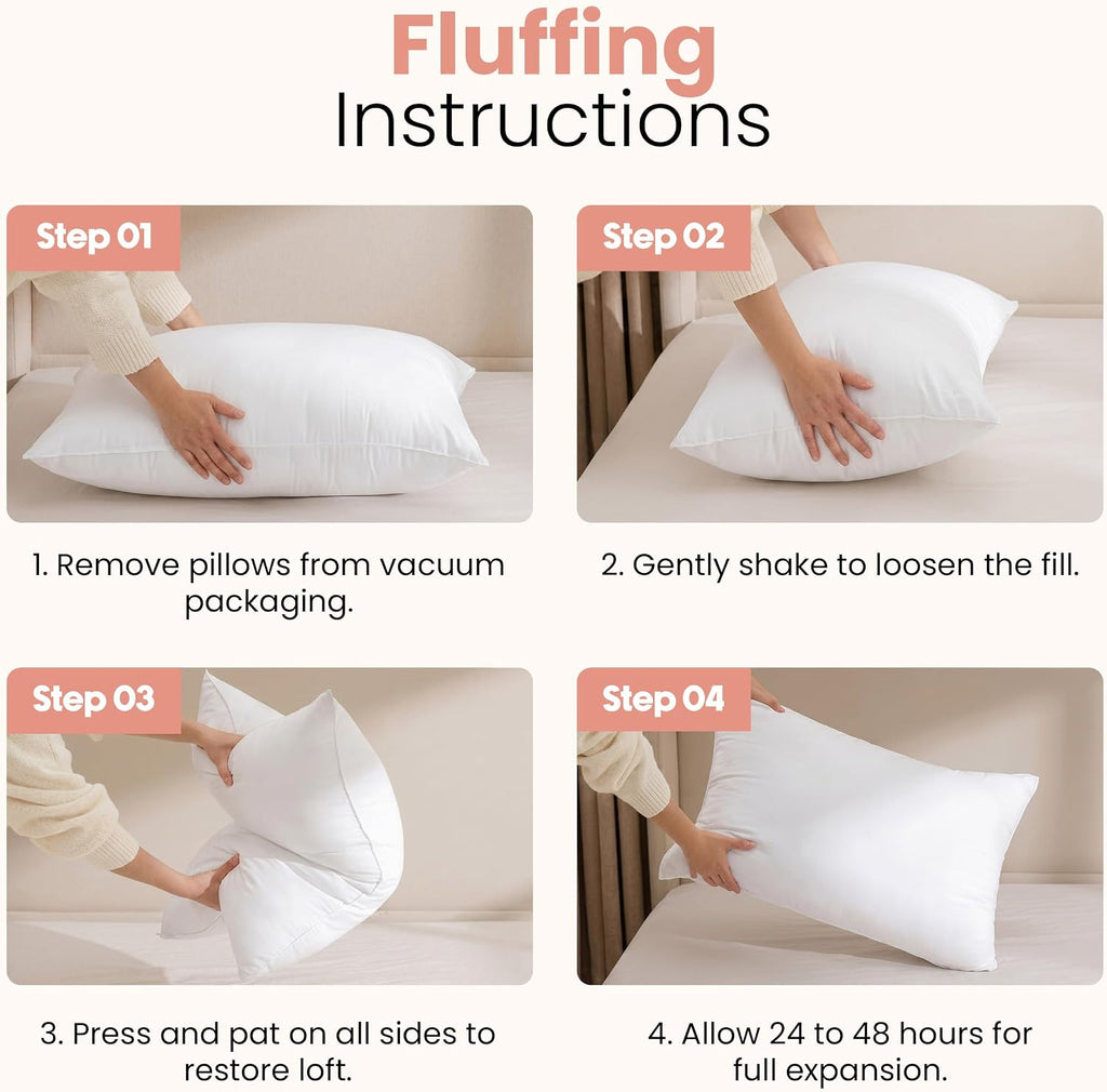12x20 Pillow Inserts, White Throw Pillows for Couch, 2 Pack - Set of 2