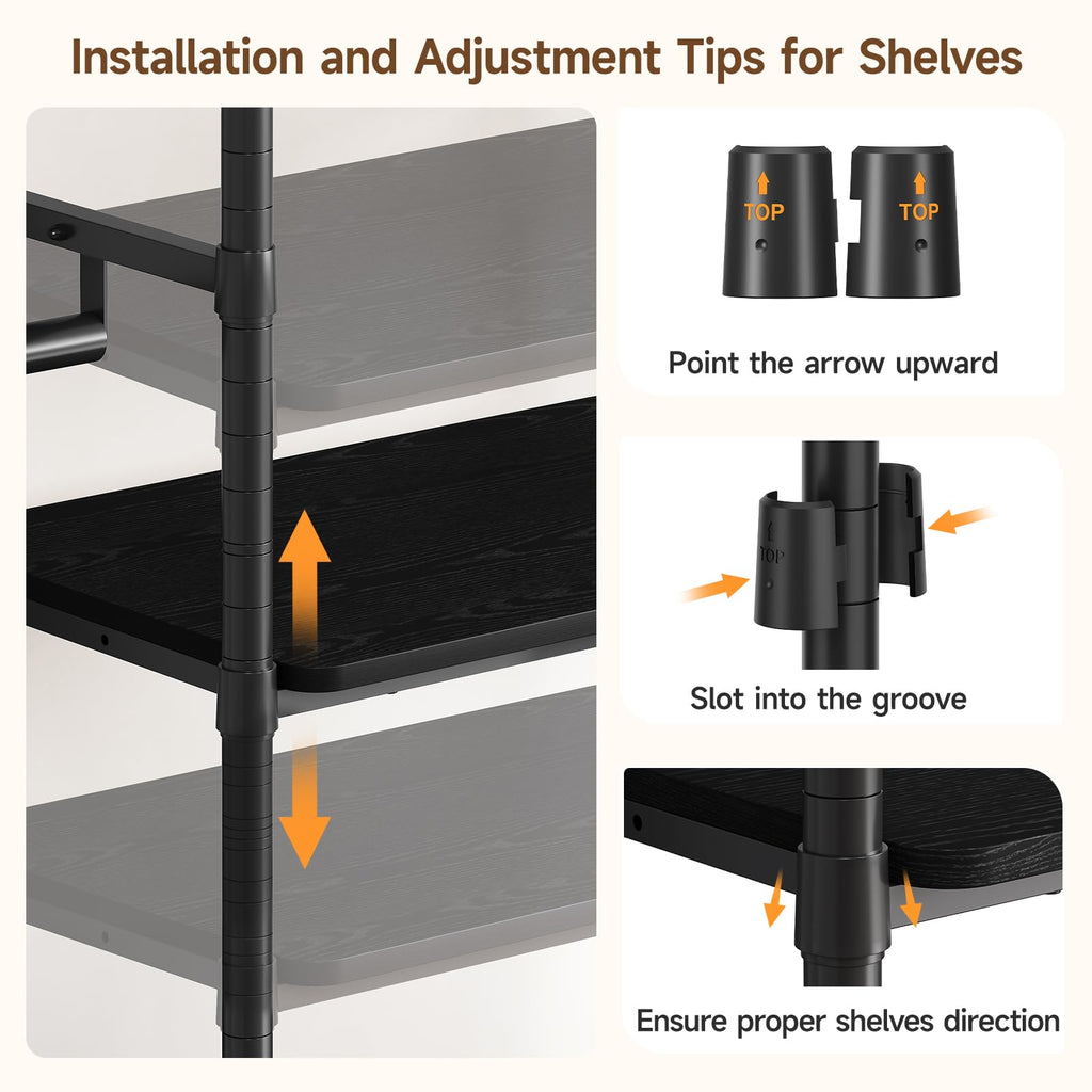 M3 Heavy Duty Closet System Organizer, Freestanding Wardrobe Rack