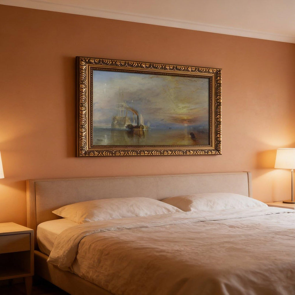 JMW Turner Fighting Temeraire Canvas Wall Art, Romanticism Marine Oil Painting Print, Vintage British Fine Poster